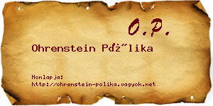 Ohrenstein Pólika névjegykártya